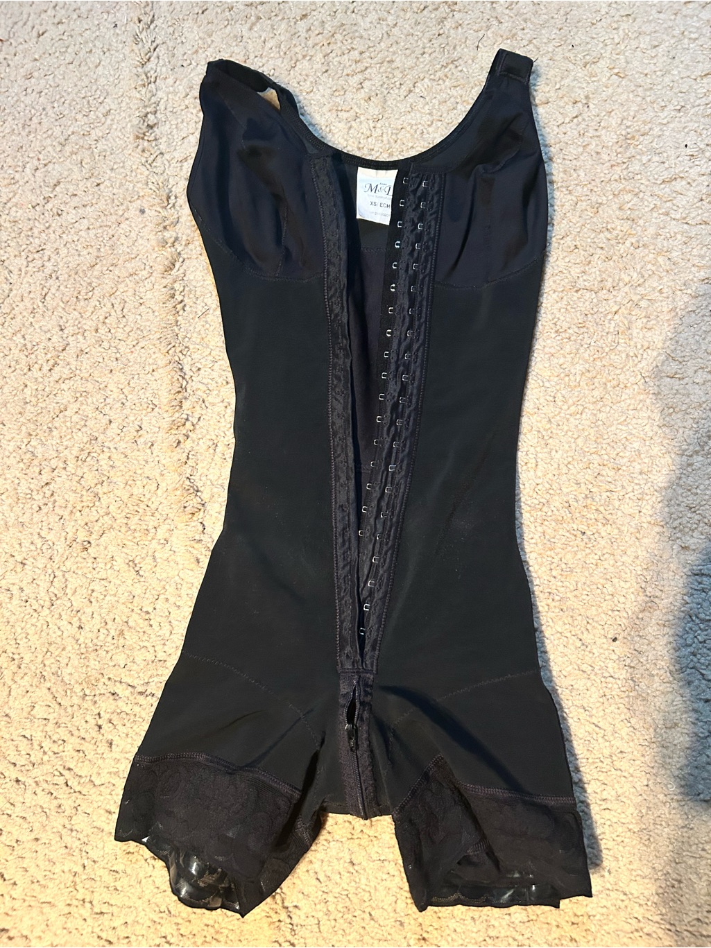 Maidenform Black Full-Body Shaper With Front Hook Closures
